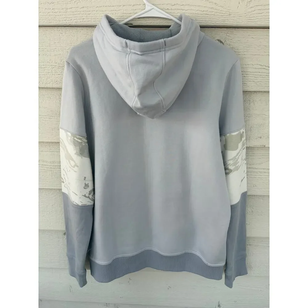 Under Armour Colorblock Hoodie Medium | Blue Gray Camo Athletic Pullover - Picture 7 of 7